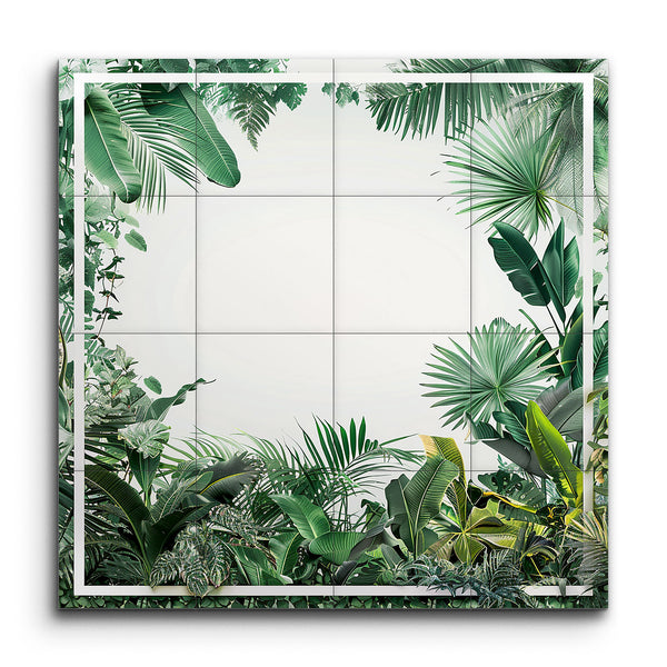 Tropical Paradise Tile Mural - Exotic Botanical Art