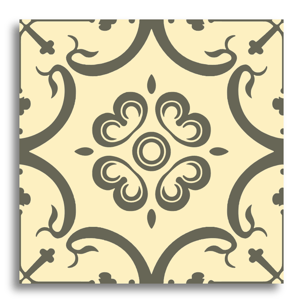 Encaustic Heartwhirl Tile (Sample.250908.damij)
