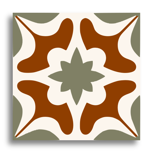 Encaustic Star of Teal and Warmth (Sample.250730.suuyc)