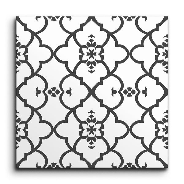 Encaustic Elegance: Black &amp; White Symphony Tile (Sample.250713.mcpgx)