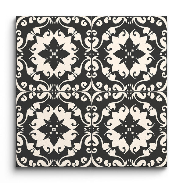 Encaustic Elegance Floral Swirl Tile (Sample.250601.vxpnp)