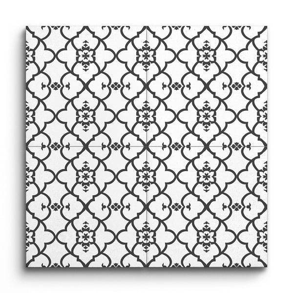 Encaustic Elegance: Black &amp; White Symphony Tile (Sample.250713.mcpgx)