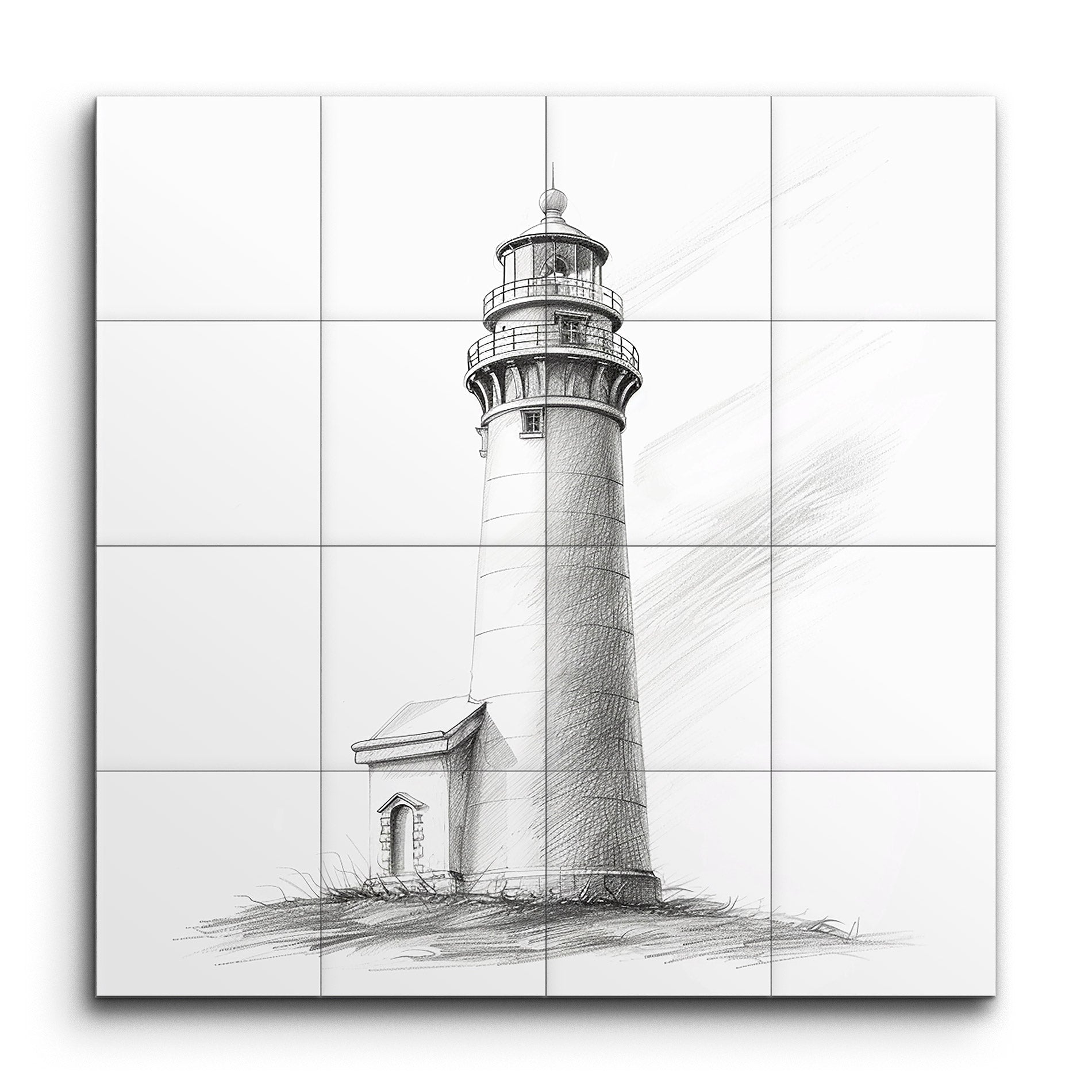 Captivating Lighthouse Tile Mural - Nautical Elegance